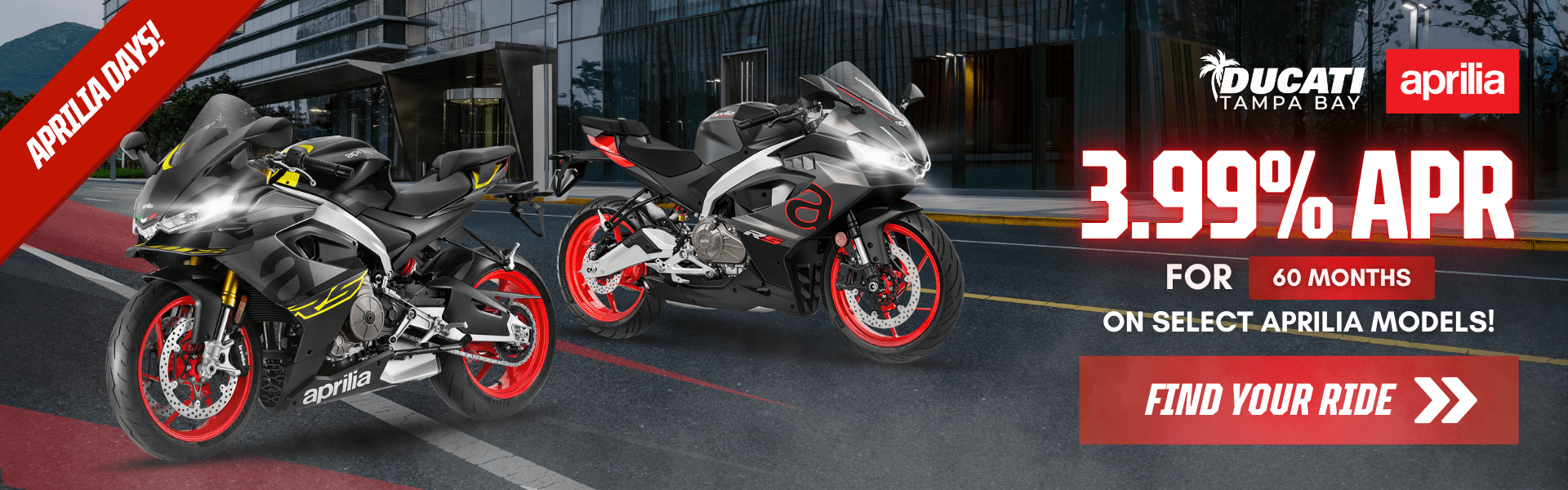 Aprilia RS 660 and RS 457 motorcycles with summer finance deals